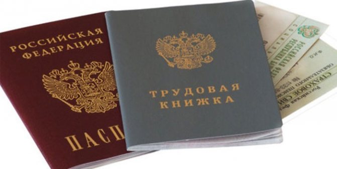 Passport, work book and SNILS